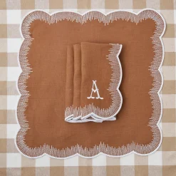 Best Mrs. Alice Alathea Caramel Linen Napkins (Set Of 4)