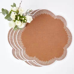 Mrs. Alice Alathea Caramel Linen Placemats & Napkins (Set Of 4)