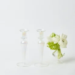 Mrs. Alice Amelie Clear Candle Holders (Pair)