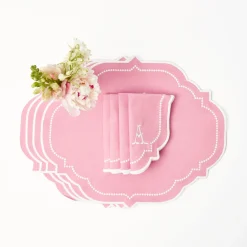 Best Mrs. Alice Amelie Pink Napkins (Set Of 4)