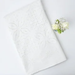 Sale Mrs. Alice Applique White Tablecloth