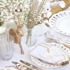 Sale Mrs. Alice Applique White Tablecloth