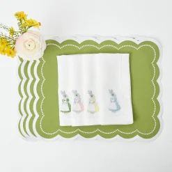 Discount Mrs. Alice Assorted White Linen Rabbit Napkins (Set Of 4)