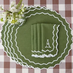 New Mrs. Alice Beatrice Forest Green Napkins (Set Of 4)