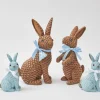Discount Mrs. Alice Blue & Brown Rattan Rabbit Family