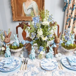 Discount Mrs. Alice Blue & Brown Rattan Rabbit Family