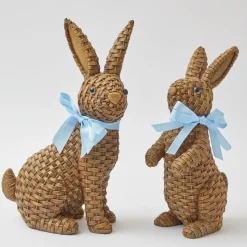 Discount Mrs. Alice Blue & Brown Rattan Rabbit Family