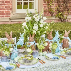 Discount Mrs. Alice Blue & Brown Rattan Rabbit Family