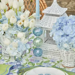 New Mrs. Alice Blue & Green Camille Candle Holder (Pair)