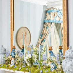 Best Mrs. Alice Blue & White Parrot Candle Holder (Pair)