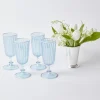Sale Mrs. Alice Blue & White Rim Short Stem Glass (Set Of 4)