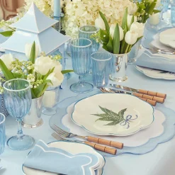 Sale Mrs. Alice Blue & White Rim Short Stem Glass (Set Of 4)