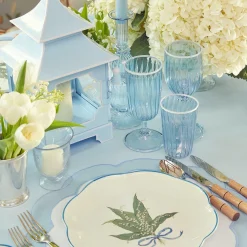 Sale Mrs. Alice Blue & White Rim Short Stem Glass (Set Of 4)