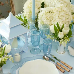 Mrs. Alice Blue & White Rim Water Glasses (Set Of 4)