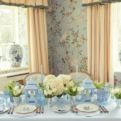 Mrs. Alice Blue & White Rim Water Glasses (Set Of 4)