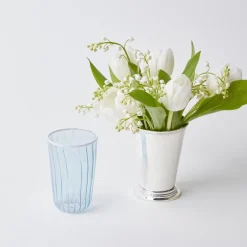 Mrs. Alice Blue & White Rim Water Glasses (Set Of 4)