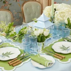 Mrs. Alice Blue & White Rim Water Glasses (Set Of 4)
