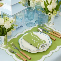 Mrs. Alice Blue & White Rim Water Glasses (Set Of 4)