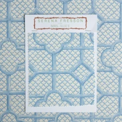 Sale Mrs. Alice Blue Bamboo Trellis Fabric