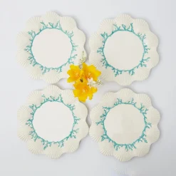 Mrs. Alice Blue Coral Dinner Plates (Set Of 4)