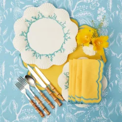 Mrs. Alice Blue Coral Dinner Plates (Set Of 4)