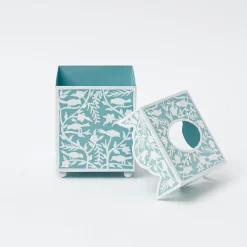 Outlet Mrs. Alice Blue Floral Tole Tissue Box