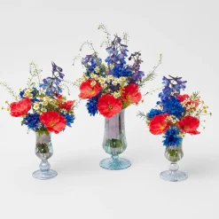Mrs. Alice Blue Fluted Vase Set