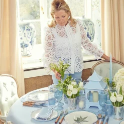 Mrs. Alice Blue Fluted Vase Set