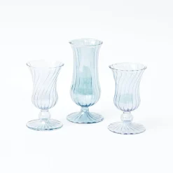 Mrs. Alice Blue Fluted Vase Set