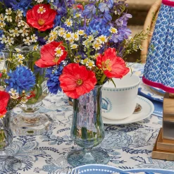 Hot Mrs. Alice Blue Fluted Vases (Pair)
