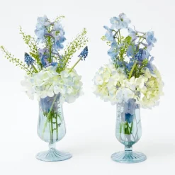 Hot Mrs. Alice Blue Fluted Vases (Pair)
