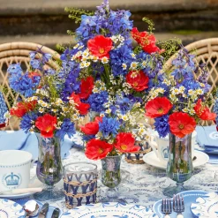 Hot Mrs. Alice Blue Fluted Vases (Pair)