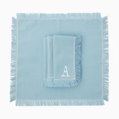 Hot Mrs. Alice Blue Fringe Napkins (Set Of 4)