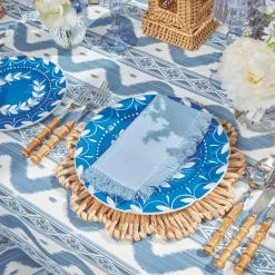 Hot Mrs. Alice Blue Fringe Napkins (Set Of 4)