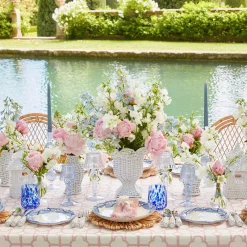 Mrs. Alice Blue Glass Lantern Tea Light Holders (Pair) - 24Cm