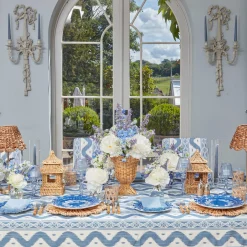 Best Mrs. Alice Blue Glass Lantern Tea Light Holder (Pair) - 18 Cm