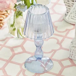 Best Mrs. Alice Blue Glass Lantern Tea Light Holder (Pair) - 18 Cm