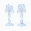 Clearance Mrs. Alice Blue Glass Lantern Tea Light Holder (Pair) - 18 Cm