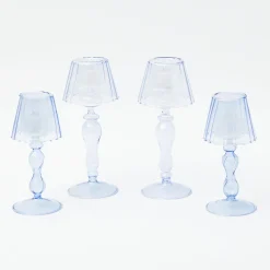 Discount Mrs. Alice Blue Glass Lantern Tea Light Holder Set