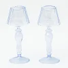 Best Mrs. Alice Blue Glass Lantern Tea Light Holders (Pair) - 24Cm