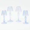 Hot Mrs. Alice Blue Glass Lantern Tea Light Holder Set