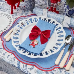 Discount Mrs. Alice Blue Hand Embroidered Father Christmas Napkins (Set Of 4)