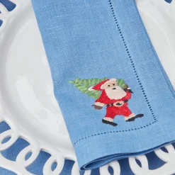 Discount Mrs. Alice Blue Hand Embroidered Father Christmas Napkins (Set Of 4)