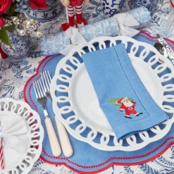 Discount Mrs. Alice Blue Hand Embroidered Father Christmas Napkins (Set Of 4)
