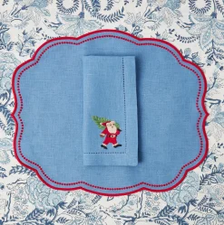 Discount Mrs. Alice Blue Hand Embroidered Father Christmas Napkins (Set Of 4)