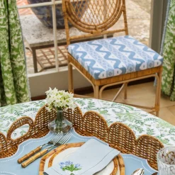 Sale Mrs. Alice Blue Ikat Seat Pad Cushion