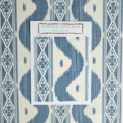 New Mrs. Alice Blue Ikat Stripe Fabric