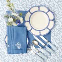 Outlet Mrs. Alice Blue Petal Bamboo Dinner Plate (Set Of 4)