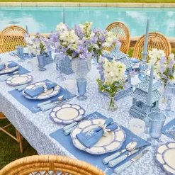 Best Mrs. Alice Blue Petal Bamboo Dinner & Starter Plates (Set Of 8)