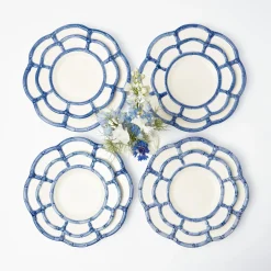 Best Mrs. Alice Blue Petal Bamboo Dinner & Starter Plates (Set Of 8)